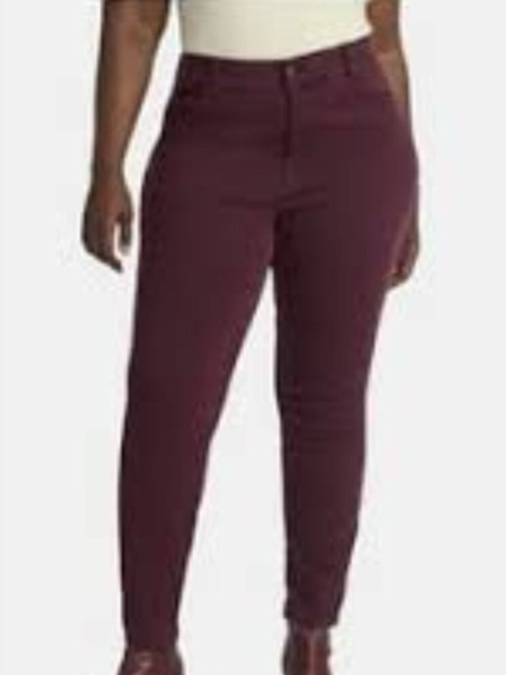 Terra & Sky Women's Plus High Rise Straight Leg Jeans Plum Purple, size 18W NWT